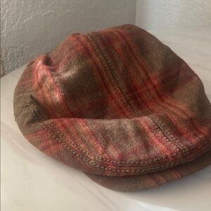 Diesel Rustic Plaid Hat in Brown and Red